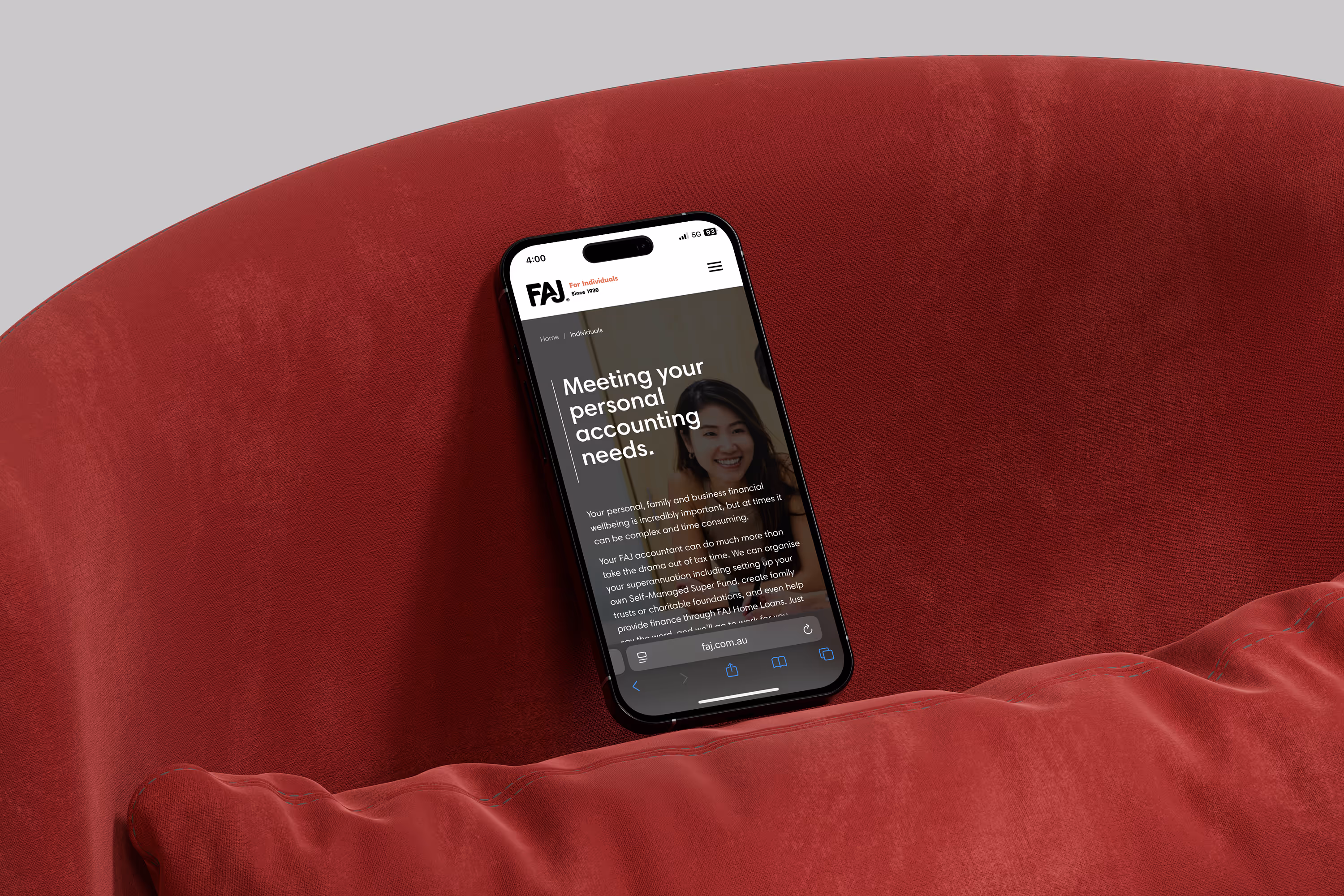 FAJ Individuals page mockup