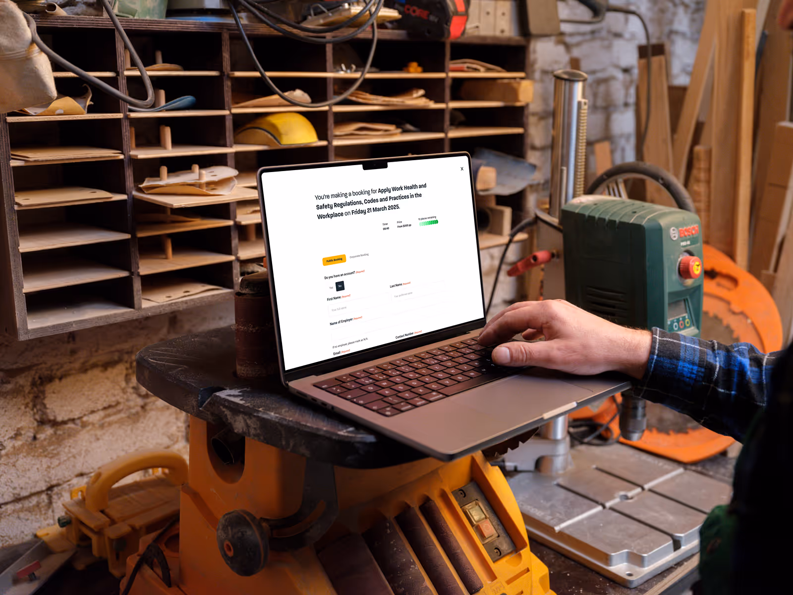 Man making a Haz-Ed Safety Course Booking