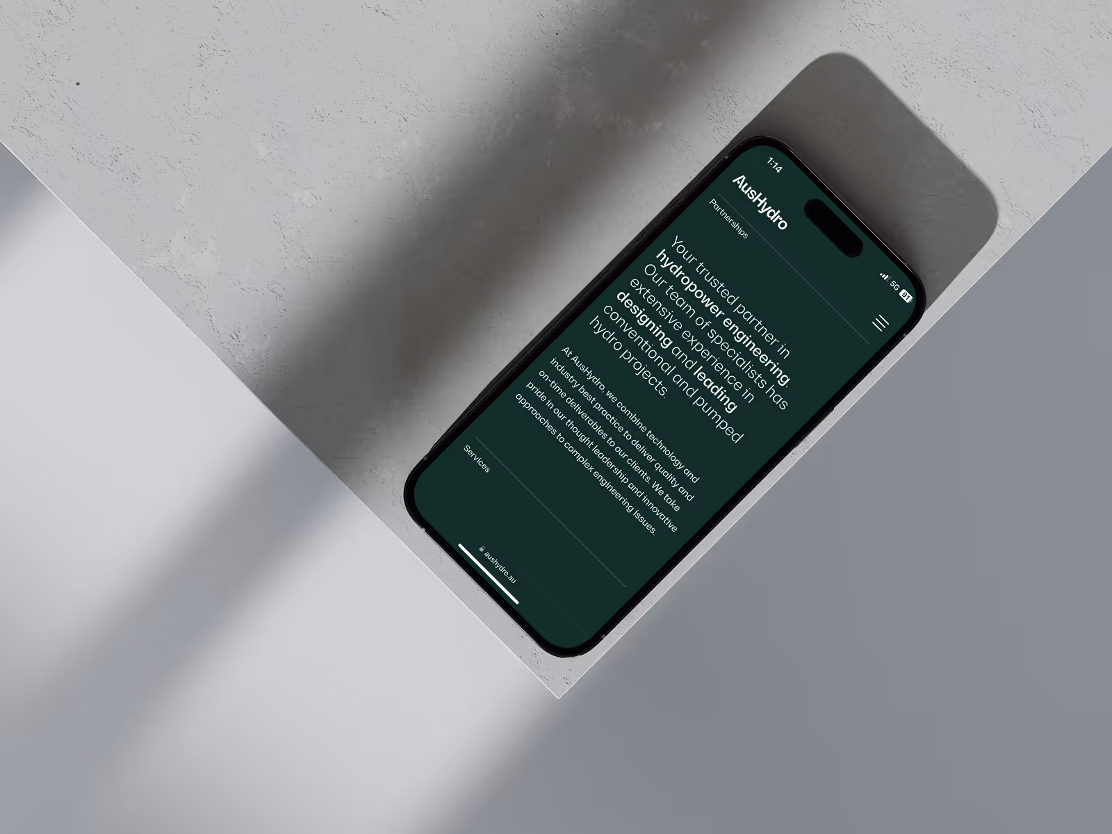 AusHydro Website on an iPhone 16