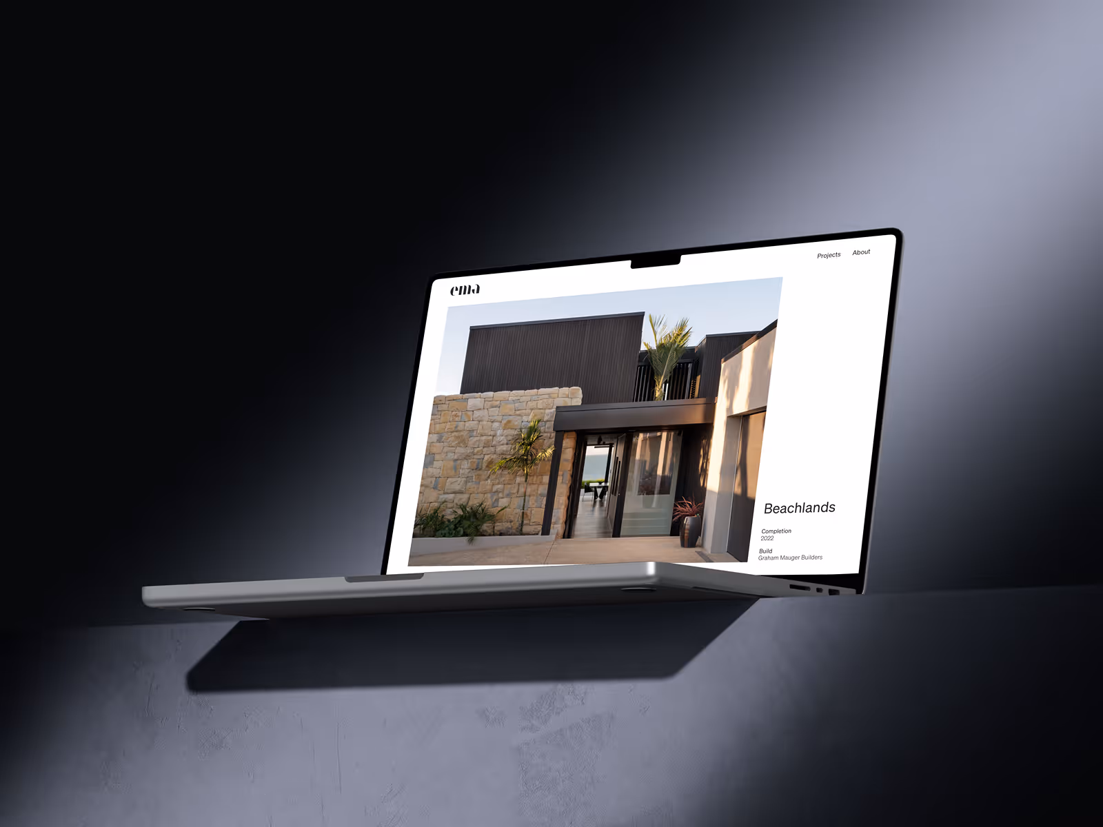 Beachlands project mockup on MacBook Pro 14 inch
