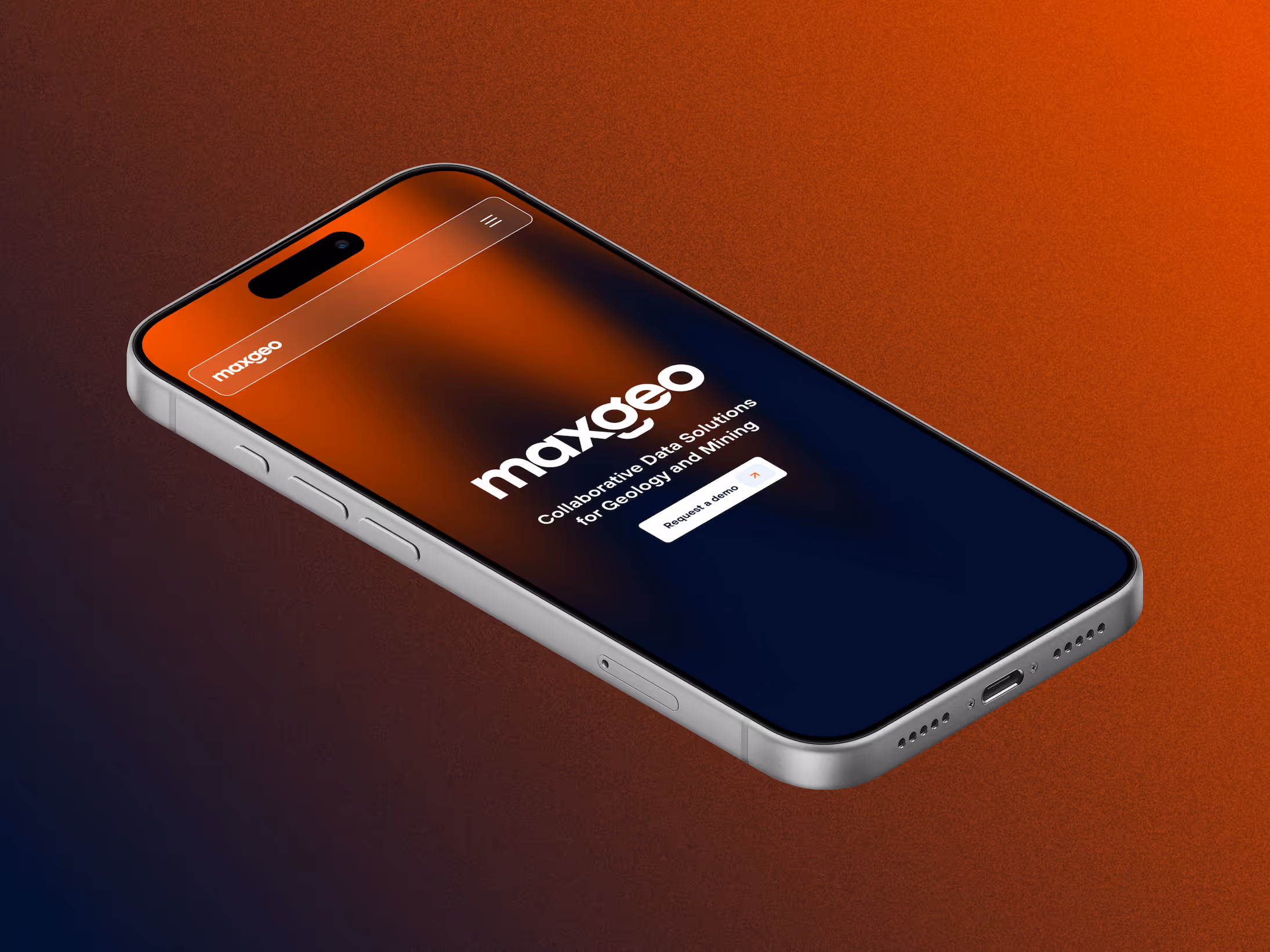 maxgeo homepage rendered on an iPhone 17 Pro